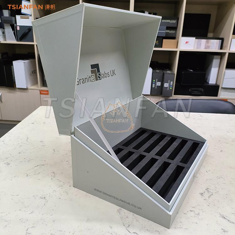 Highest quality paper box display terrazzo engineering stone sample box