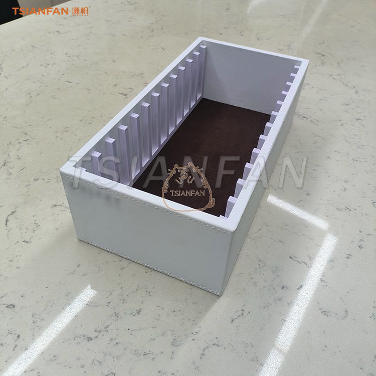 White leather box display quartz stone box tile sample box
