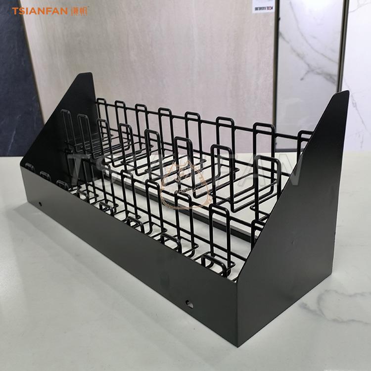 Exquisite black stainless steel artificial stone table stand high-quality display stand