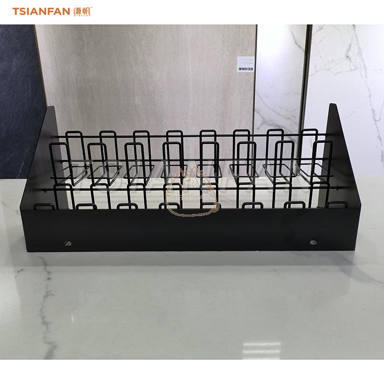Exquisite black stainless steel artificial stone table stand high-quality display stand