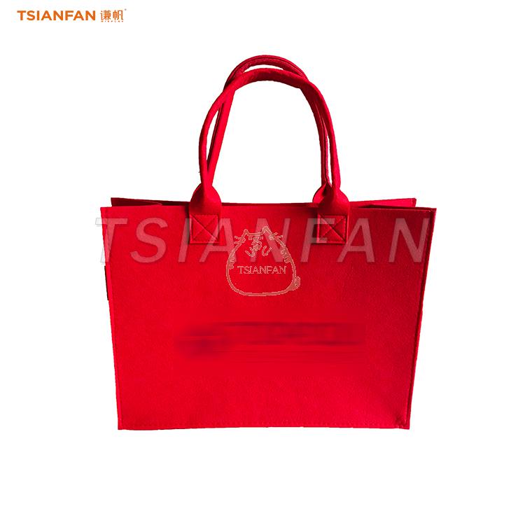 Red cloth bag high quality promotional tote bag portable packaging