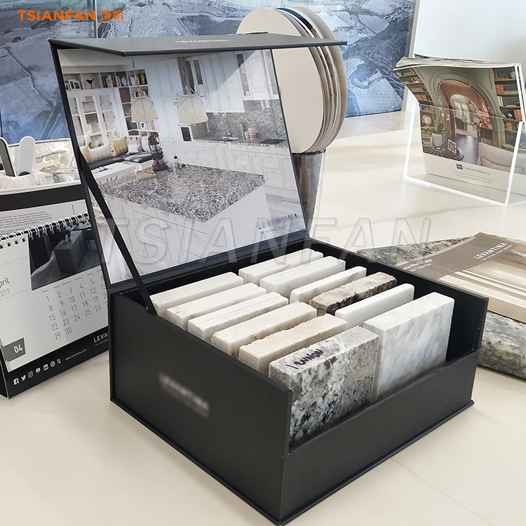 Clamshell box Granite stone custom paper box portable display box