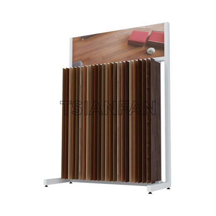 Flip-type wooden floor display rack WF902