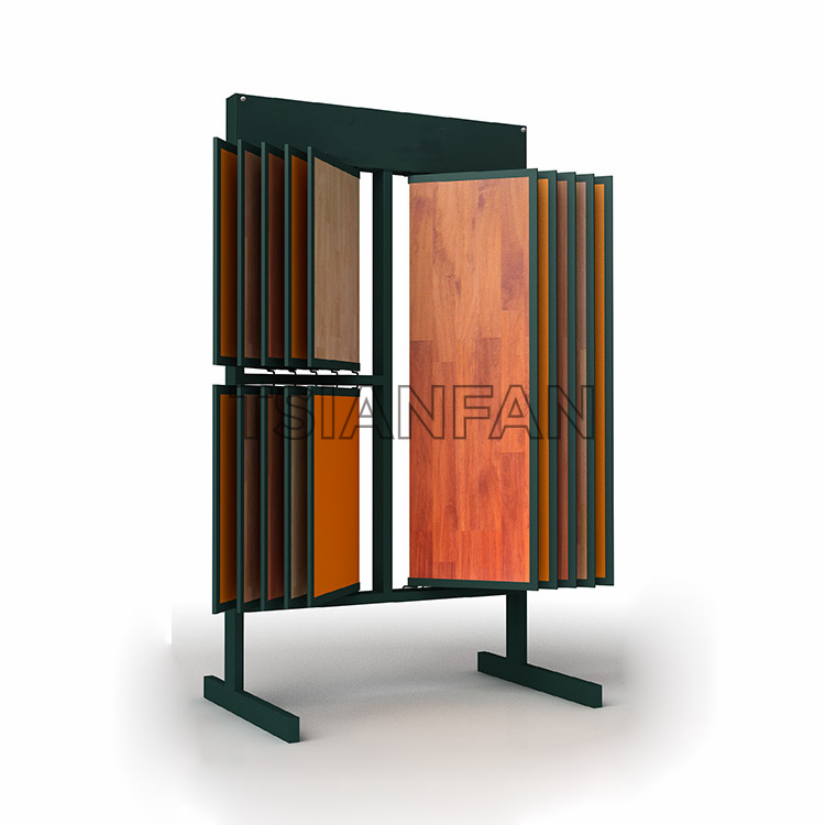 Flip-type wooden floor display rack WF903
