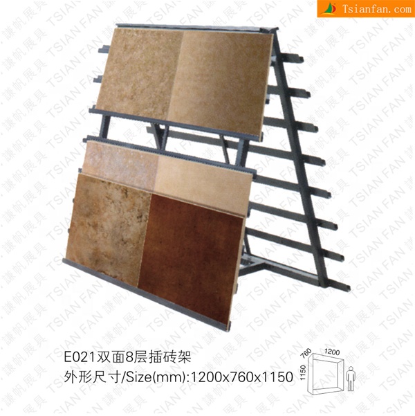 Metal Double-Sided A-Frame Loose Tile Display Rack for Ceramic Tile Sample Display