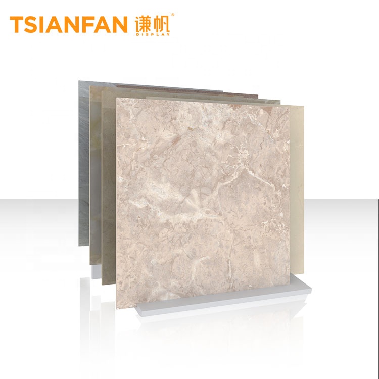 From China Ceramic display rack counter countertop metal rack stand For Stone Tile Showroom