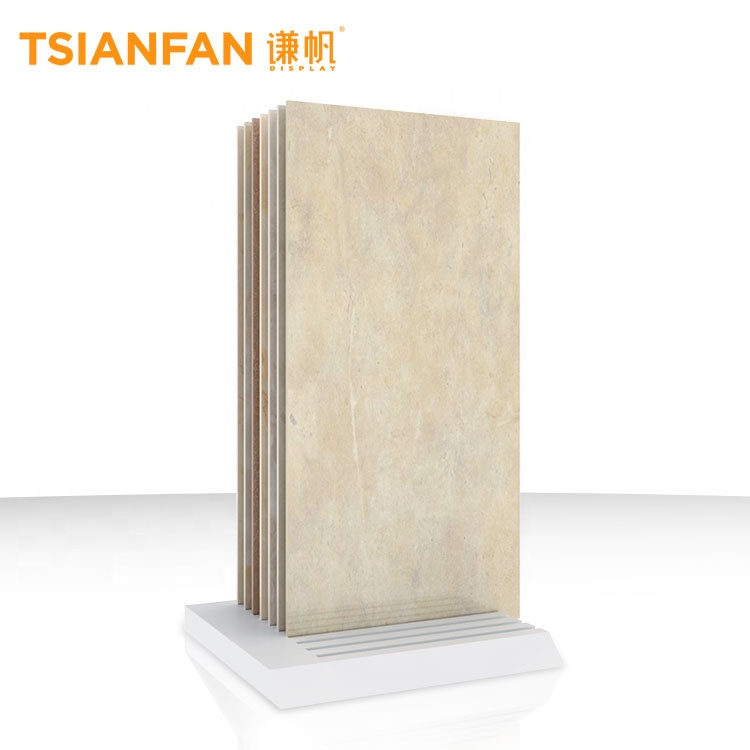 From China Ceramic display rack counter countertop metal rack stand For Stone Tile Showroom