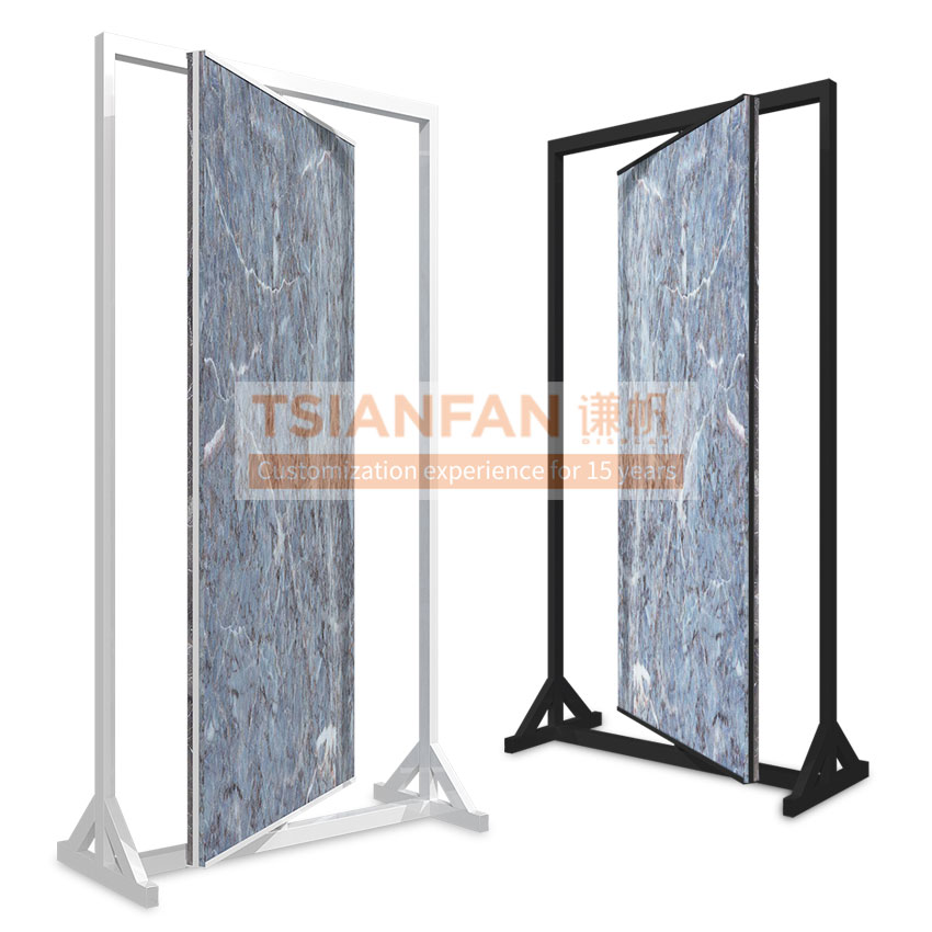 Ceramic tile floor upright display stand rotating landing stand