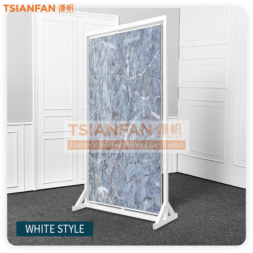 Ceramic tile floor upright display stand rotating landing stand