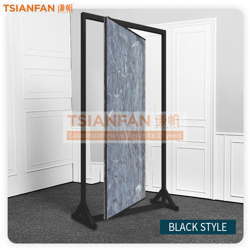 Ceramic tile floor upright display stand rotating landing stand