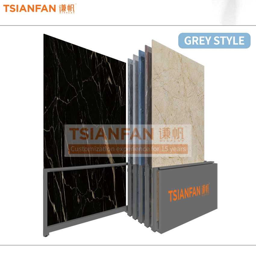 Ceramic tile sample frameless display push-pull frame