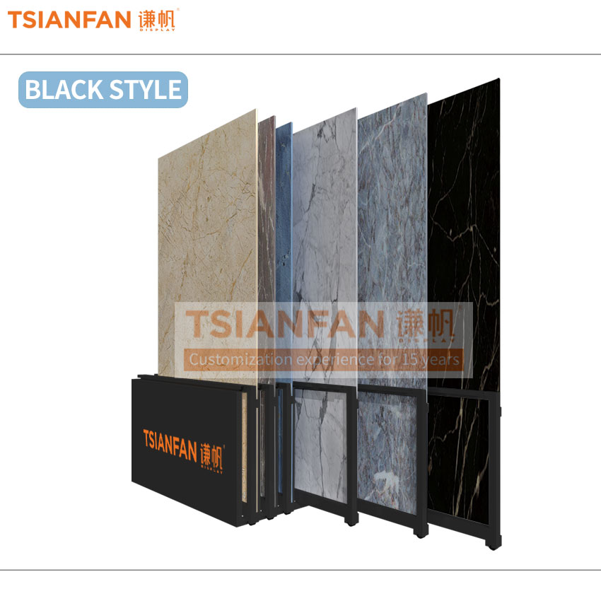 Ceramic tile sample frameless display push-pull frame