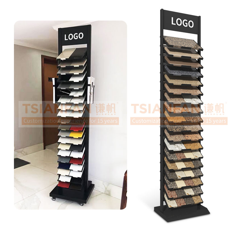 Waterfall bevel tile display rack