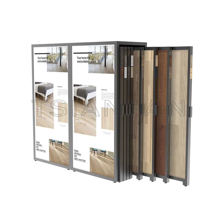 Design Customize trade show Hardwood floor  push  pull-out Display  Rack-WT4005