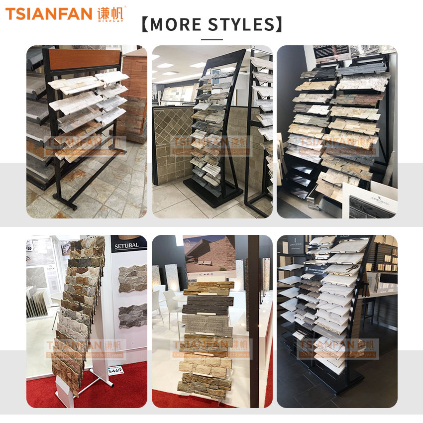 cultural stone Wood floor Ceramic tile samples  floor stand display shelf LD030-2