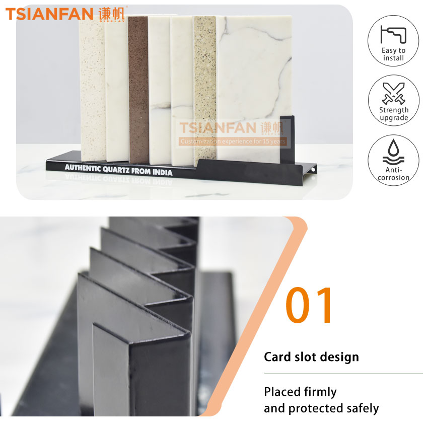 Shops new desgin Customize Quartz tile stone sample table display rack Countertop stand