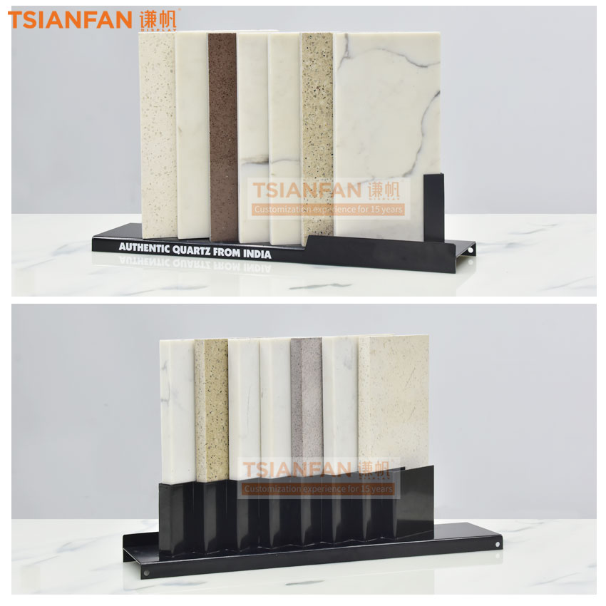 Shops new desgin Customize Quartz tile stone sample table display rack Countertop stand