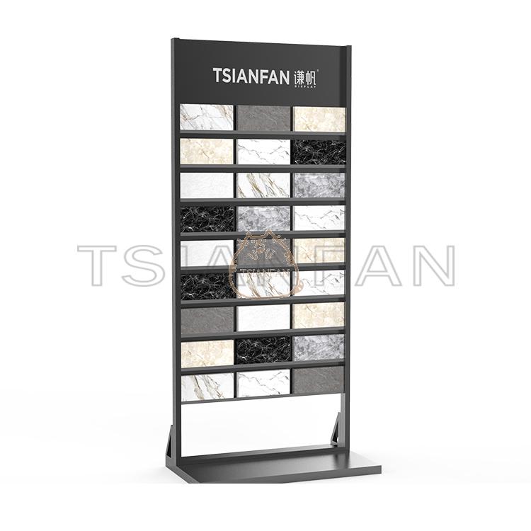 Hot sale Customize artificial floor standing quartz granite tile sample Metal display flooring stand cd107