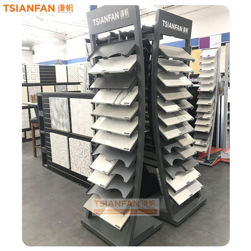 Exhibition Hall high quality art metal tile marble quartzite granite stone display stand