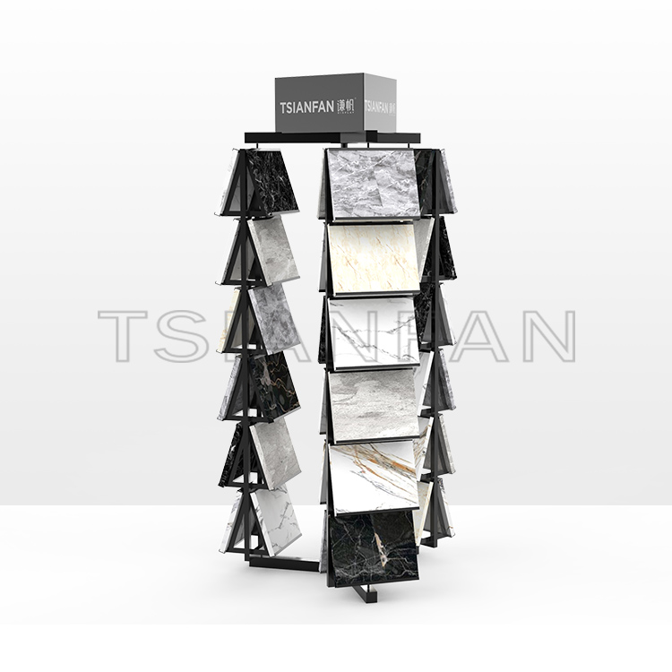 Wholesale Custom Metal tile marble quartzite granite Floor Standing display rack srl598