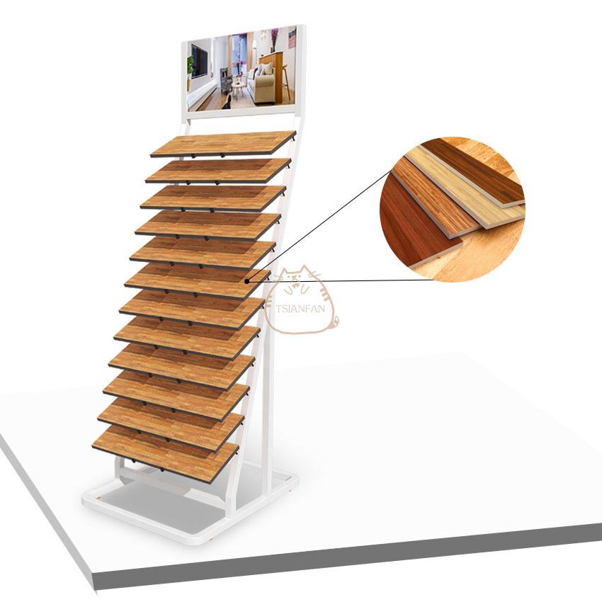 Modern customizable wood panel sample rack hardwood flooring display rack