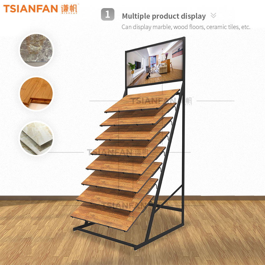 Modern customizable wood panel sample rack hardwood flooring display rack