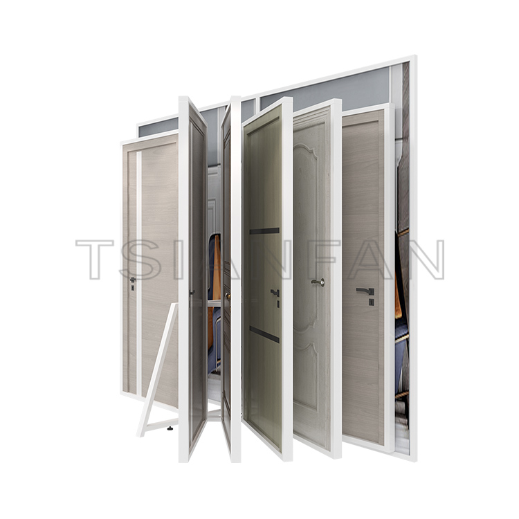 Showroom Wooden Doors page turning door display rack flooring rack sliding Cabinet