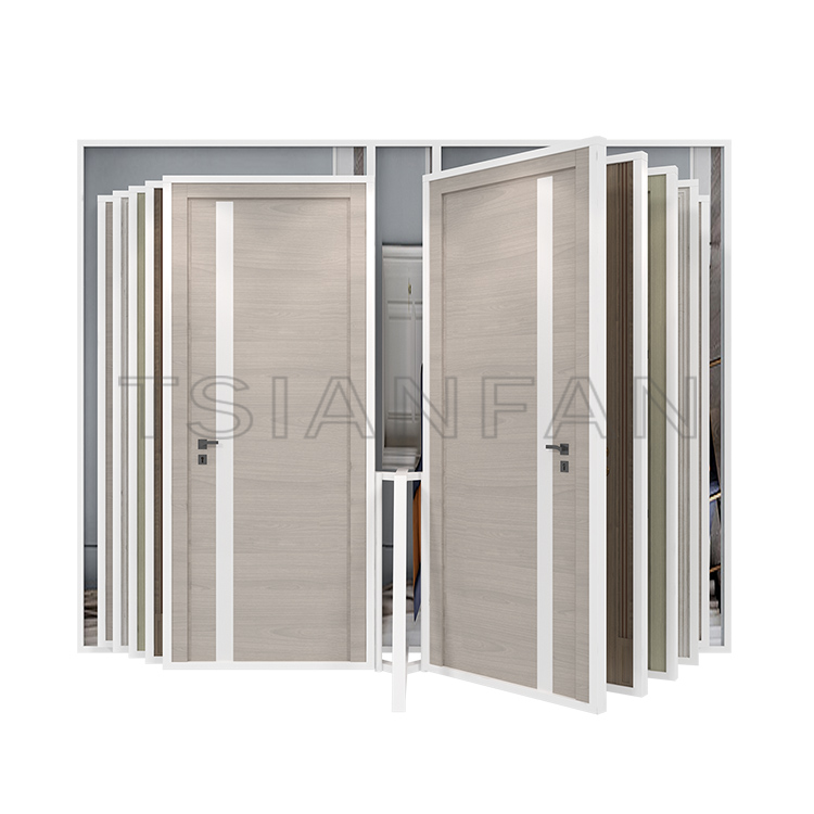 Showroom Wooden Doors page turning door display rack flooring rack sliding Cabinet