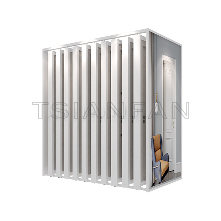 New design Metal Slide door panel push pull cabinet Wooden Door Display Rack KK003