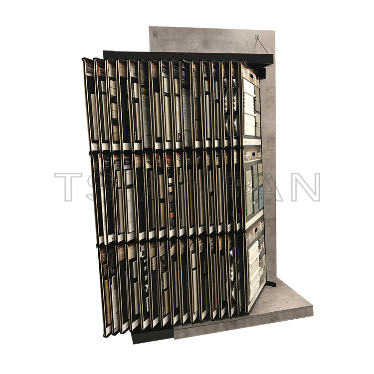 2023 design vertical mosaic stone flip metal display rack-MF015
