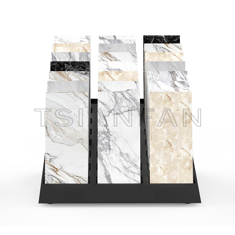 Custom stone marble metal table display shelf-srt845