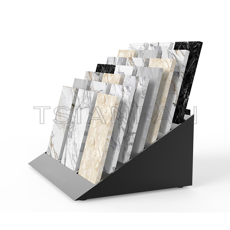 Custom stone marble metal table display shelf-srt845