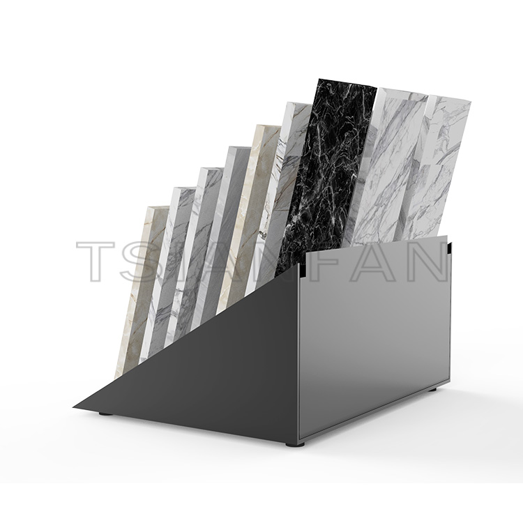 Custom stone marble metal table display shelf-srt845
