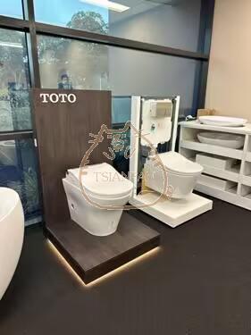 Wooden toilet display table exhibition design