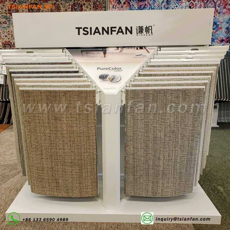 Carpet sample display rack made in China carpet display inspiration