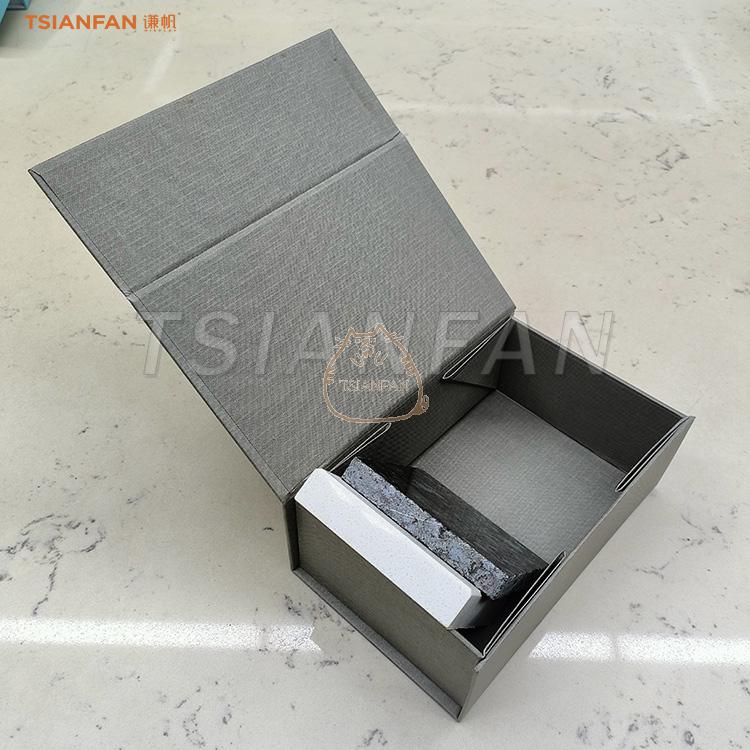 Cardboard box artificial stone box terrazzo exhibition design box clamshell type