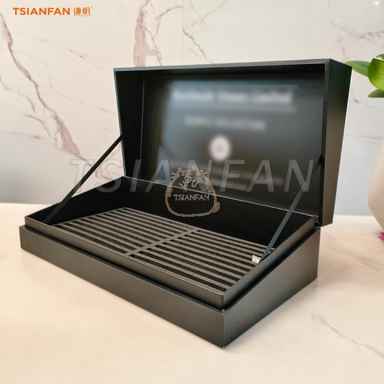 Black paper clamshell box Tile sample paper box custom packaging box