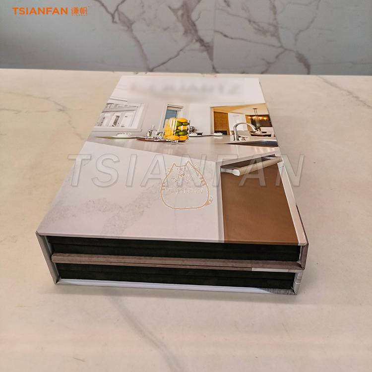 Terrazzo cardboard sample book high quality four-fold foldable promotional catalogue