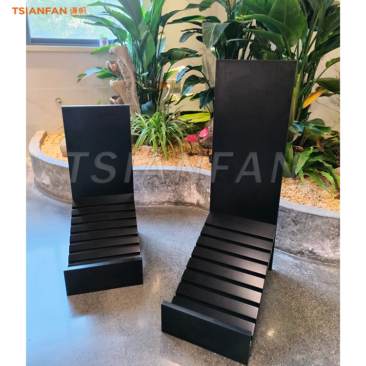 Waterfall black MDF large floor display support tile display props