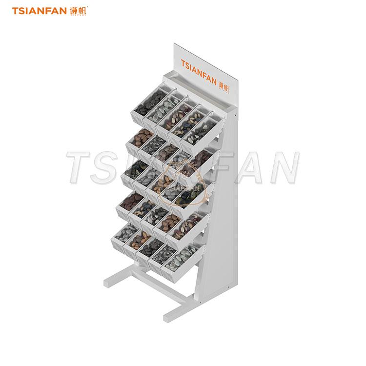 pebble stone display stand natural stone display rack-SE105