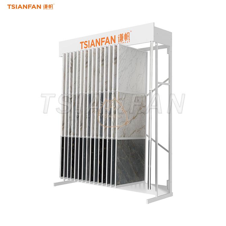 Brand-Customizable Page-Turning Tile Display Rack with Logo Panels - CF095