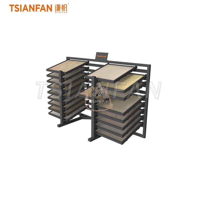 展厅用双层石材板材推拉展示架-CX2037