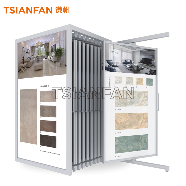 Rotating Tile Display Sliding Cabinets Home Depot CT921