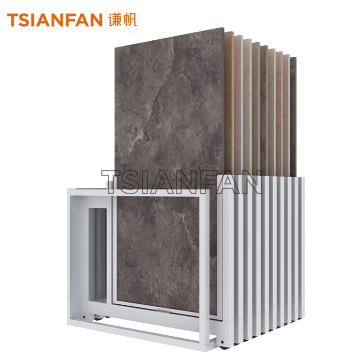 Ceramic Tile Sliding Display Stand With Wheels CT934