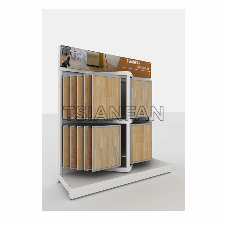 Flip-type wooden floor display rack WF801