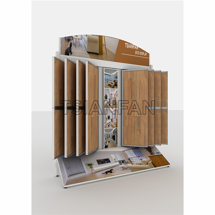 Flip-type wooden floor display rack WF805