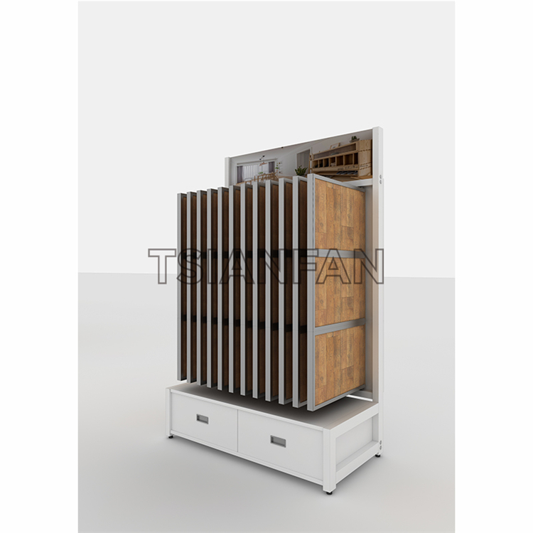 Flip-type wooden floor display rack WF809