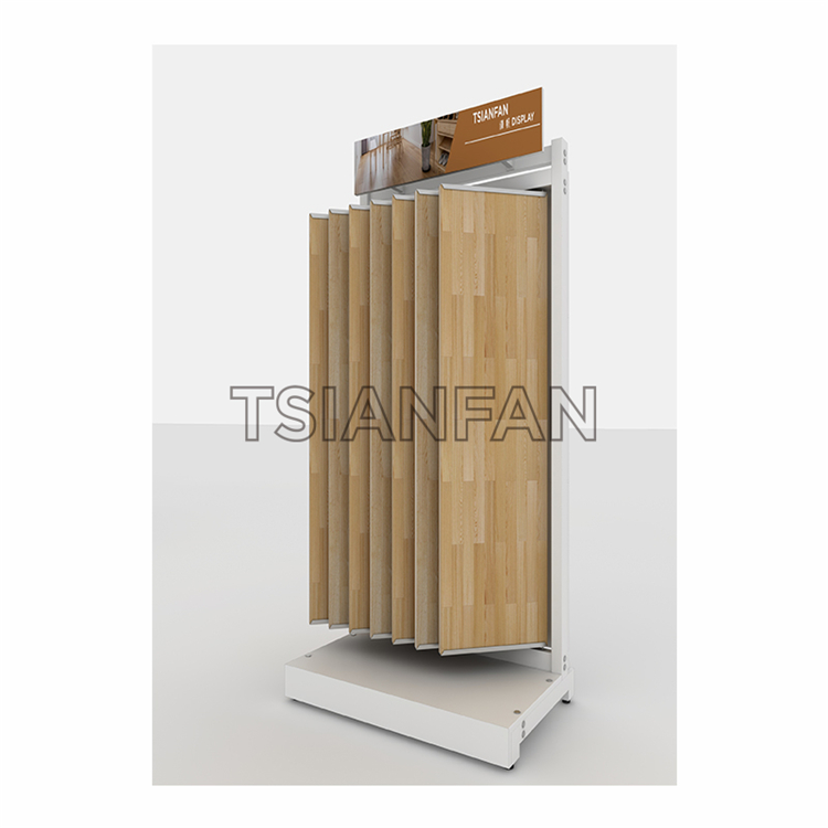 Flip-type wooden floor display rack WF810