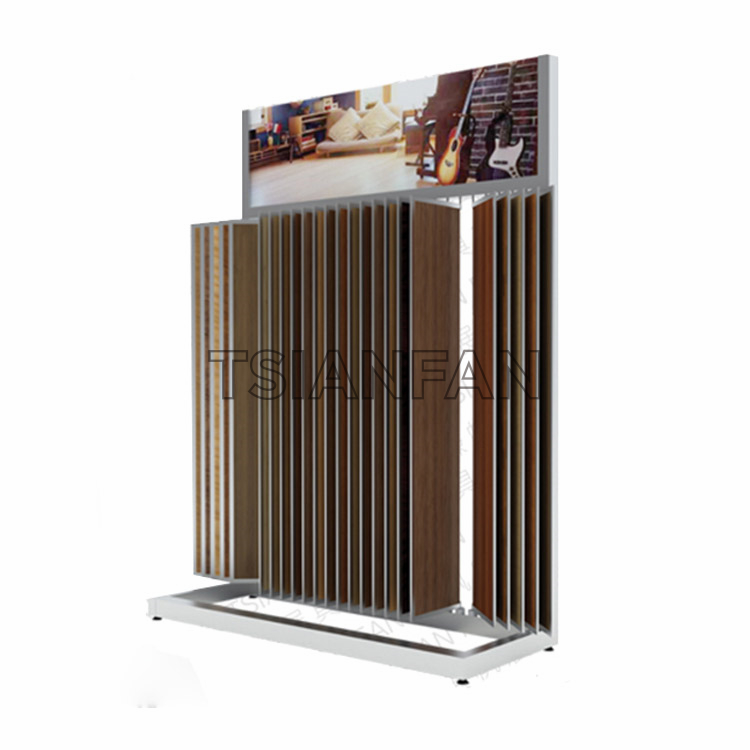 Flip-type wooden floor display rack WF901