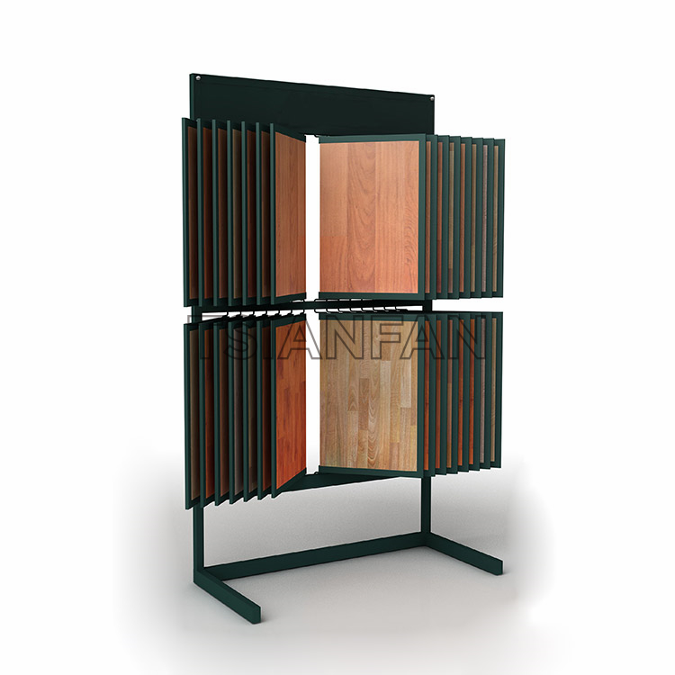 Flip-type wooden floor display rack WF905